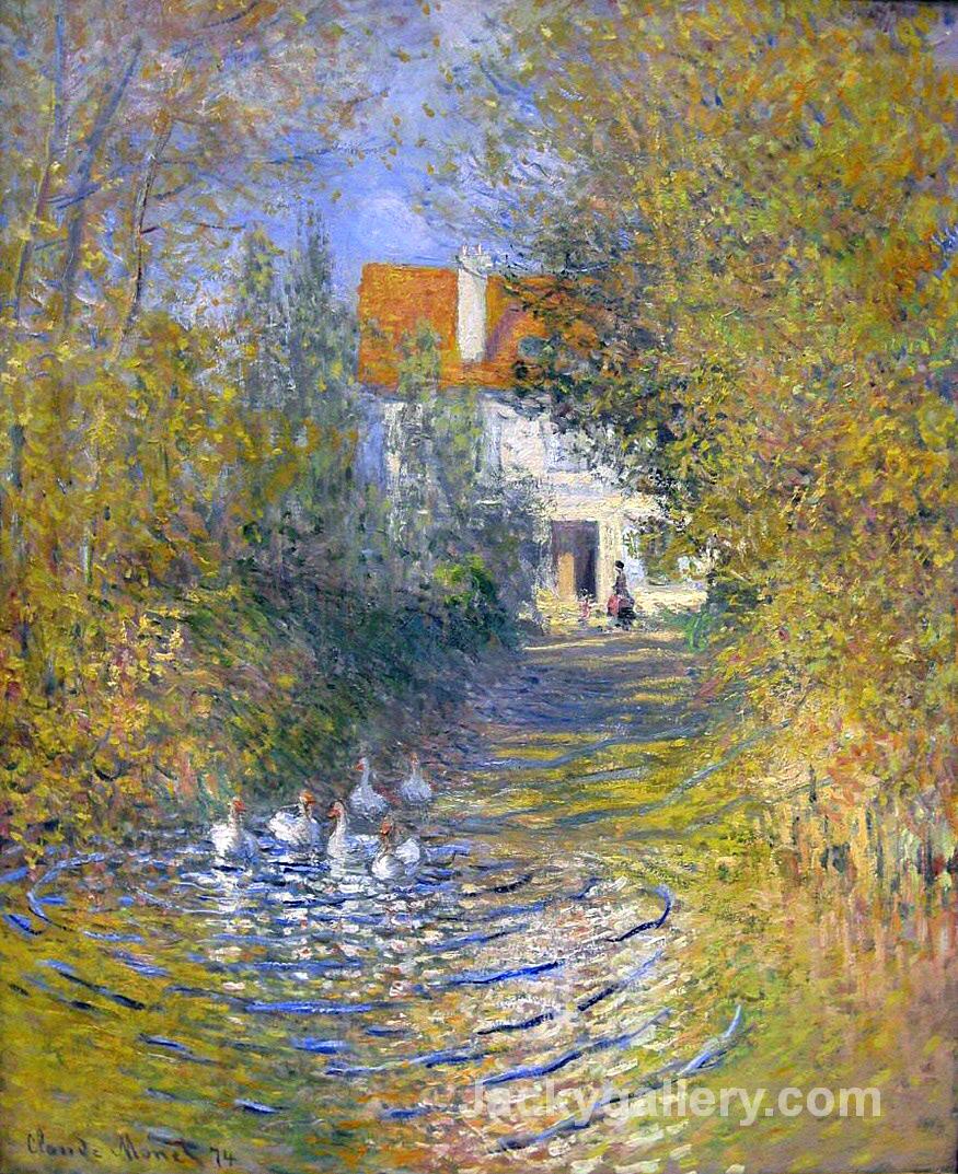 Geese in the creek by Claude Monet paintings reproduction